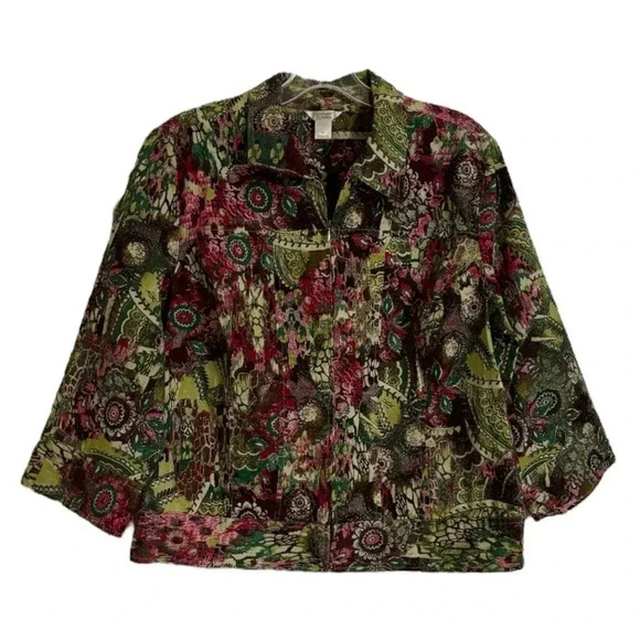 Christopher and Banks  size XL Boho Chic Patterned Jacket:Bust 22”Length 23” - Picture 1 of 4